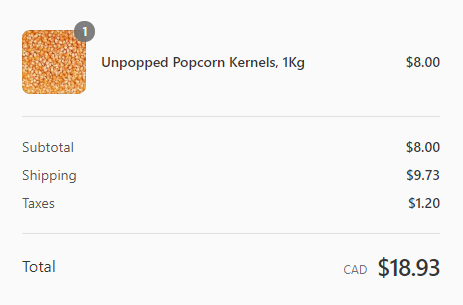 Dimensional Weight Calculator - Unpopped Popcorn Kernels | Ship•Systems